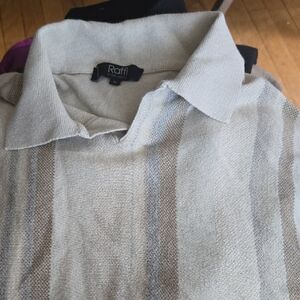 Raffi Men's Polo Shirt - Gray and Cream Stripes